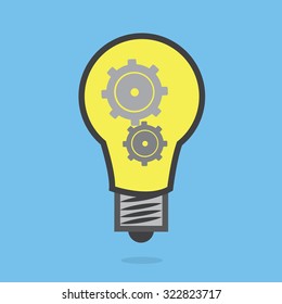 Light bulb with gears inside
