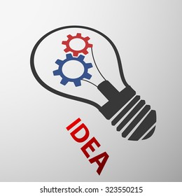 Light bulb with gears. Stock vector illustration.