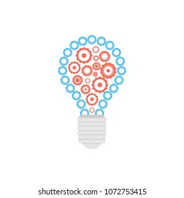 Light bulb and gears. Vector illustration.
