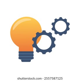 light bulb with gears vector illustration