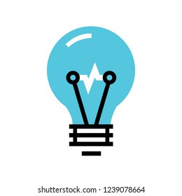 Light bulb genius icon technology