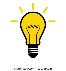 light bulb or glass light bulb on background vector illustration
