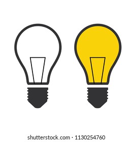 light bulb or glass light bulb  on background vector light bulb icon illustration

