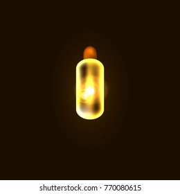 light bulb glowing from a garland