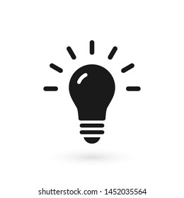 Light bulb glowing icon. Isolated electric lamp on white background. Vector illustration, flat design