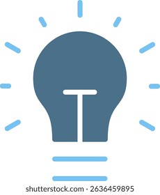 Light Bulb Glyph Two Colour Icon