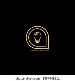 Light bulb gold logo concept. Designed for your web site design, logo, app, UI. Light bulb gold  initial logo design. corporate identity logo. can be used for bussines company. 