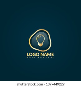 Light bulb gold logo concept. Designed for your web site design, logo, app, UI. Light bulb gold  initial logo design. corporate identity logo. can be used for business company.