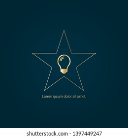 Light bulb gold logo concept. Designed for your web site design, logo, app, UI. Light bulb gold  initial logo design. corporate identity logo. can be used for business company.