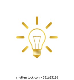 Light bulb -  gold vector icon