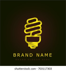 Light bulb golden metallic logo