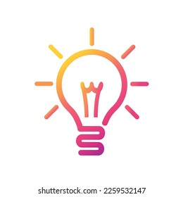 Light bulb in gradient colors - icons, vector.