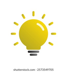 Light bulb gradient icon. Yellow lamp, idea, insight sign symbol