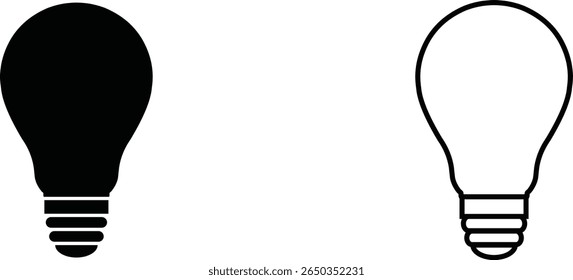Light bulb graphic design featuring contrasting black and white representations side by side for artistic exploration and visual impact