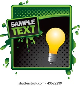 light bulb green and black halftone grungy ad
