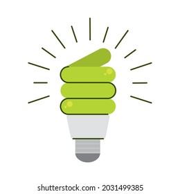 light bulb green energy icon isolated