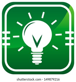 Light bulb green icon