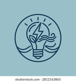 Light bulb with green leaf inside symbol