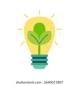 Light bulb with green leaf symbolizing eco-friendly energy and sustainability