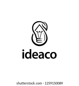 Light Bulb with Green Leaf Water Drop Logo Design Inspiration
