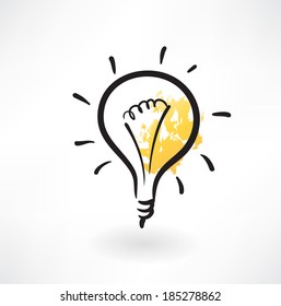 light bulb grunge icon