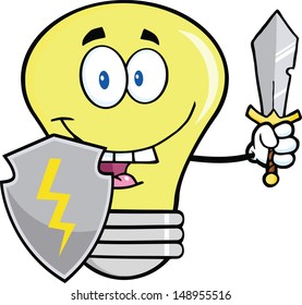 Light Bulb Guarder With Shield And Sword