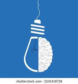 light bulb and half of the brain.creative idea concept. new idea,new thinking concept.conceptual business ideas.