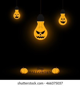 Light bulb halloween background