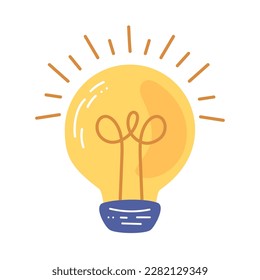 light bulb with halogen light filament glow over white