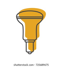 Light bulb Halogen lamp doodle icon vector illustration for design and web isolated on white background. Light bulb lamp vector object for label and advertising