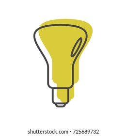 Light bulb Halogen lamp doodle icon vector illustration for design and web isolated on white background. Light bulb lamp vector object for label and advertising