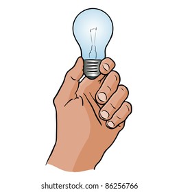 light bulb in the hand