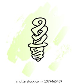 Light bulb hand drawn doodle vector illustration