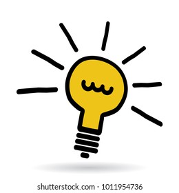 light bulb hand drawn, idea concept