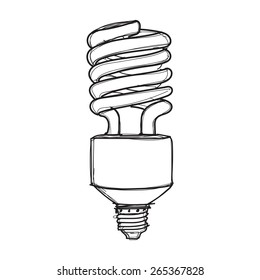 light bulb hand drawn sketch on white background vector
