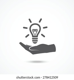 Light Bulb In Hand Icon