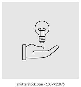 Light Bulb with Hand Vector Icon