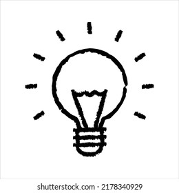 Light bulb hand-drawn icon vector graphic illustration
