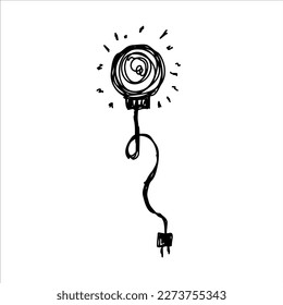 Doodles vectores dibujados a mano con bombillas.