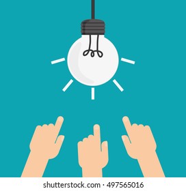 Light bulb and hands design