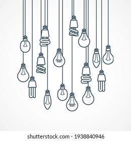 Light bulb hanging on cords - lamps