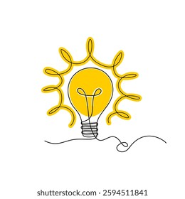 Light bulb. Have idea, lightbulb banner. Lettering vector illustration