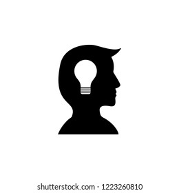 Light bulb in the head icon. Element of Problem solving. Premium quality graphic design. Signs and symbols collection icon for websites, web design, mobile app on white background