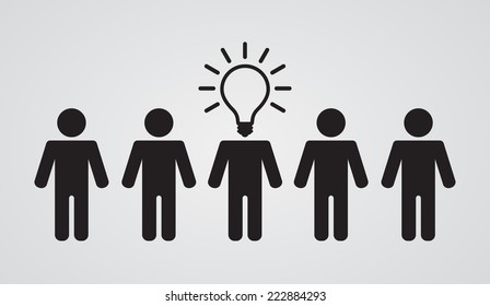 bombilla de luz jefe del grupo de trabajo en equipo - concepto de negocio