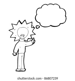 caricatura del hombre de la bombilla