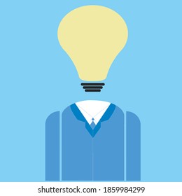 Light bulb head man vector image