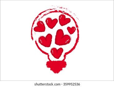 Light bulb with heart 