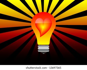 light bulb with heart symbol