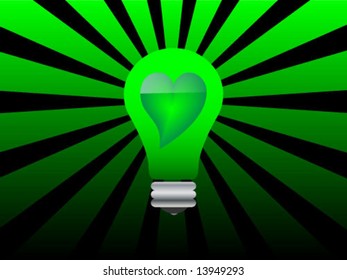 light bulb with heart symbol