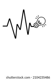 Light bulb with Heartbeat pulse line - creative idea